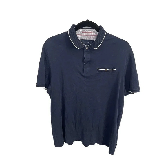 Ted Baker London Men’s Galton Tipped Polo Shirt Blue Size 4 - Picture 1 of 4